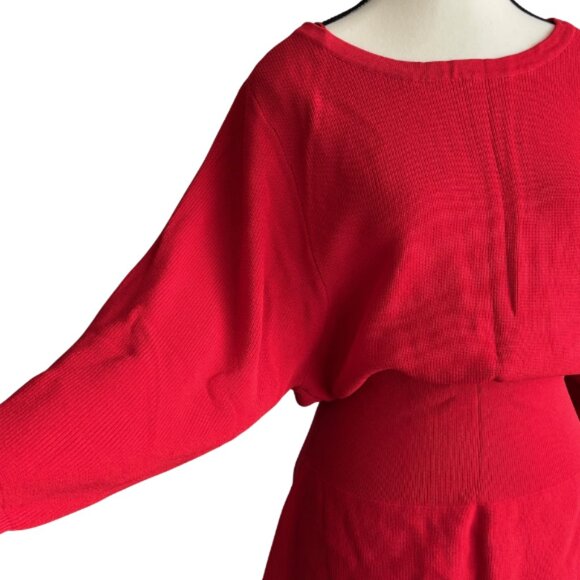 ZARA KNIT RED LONG SLEEVES SWEATER, SZ. M - Picture 3 of 5
